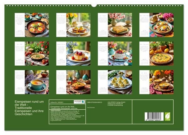 Produktbild: Eierspeisen rund um die Welt - Traditionelle Eierspeisen und ihre Geschichten (hochwertiger Premium Wandkalender 2027 DIN A2 quer), Kunstdruck in Hochglanz