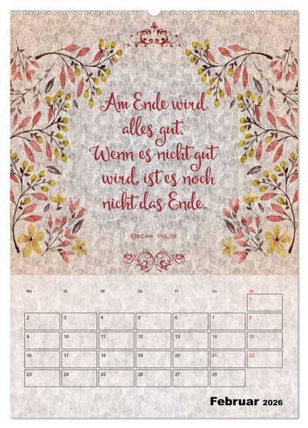 Produktbild: Lebensweisheiten zum Reflektieren (Wandkalender 2026 DIN A2 hoch), CALVENDO Monatskalender