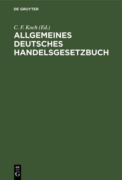 Produktbild: Allgemeines deutsches Handelsgesetzbuch