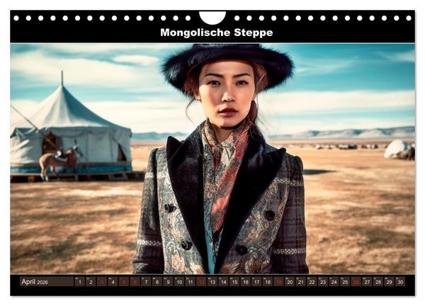 Produktbild: Model-Shooting weltweit mit der k&uuml;nstlichen Intelligenz (Wandkalender 2026 DIN A4 quer), CALVENDO Monatskalender