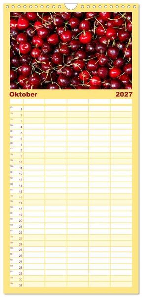Produktbild: Familienplaner 2027 - Alles in Rot mit 5 Spalten (Wandkalender, 21 x 45 cm) CALVENDO