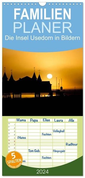 Produktbild: Familienplaner 2027 - Die Insel Usedom in Bildern mit 5 Spalten (Wandkalender, 21 x 45 cm) CALVENDO