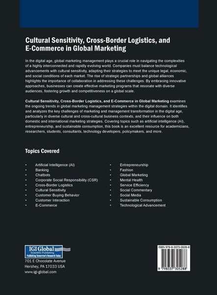 Produktbild: Cultural Sensitivity, Cross-Border Logistics, and E-Commerce in Global Marketing
