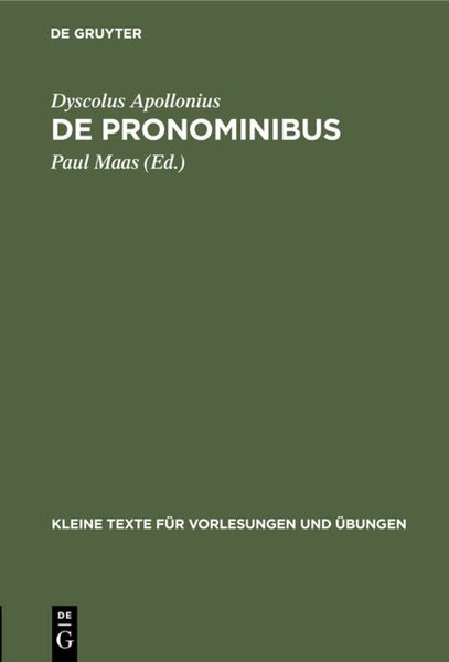 Produktbild: De Pronominibus