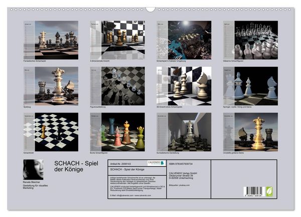 Produktbild: SCHACH - Spiel der K&ouml;nige (Wandkalender 2026 DIN A2 quer), CALVENDO Monatskalender