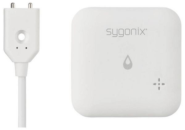 Produktbild: Sygonix SY-6735646 Wassermelder mit App-Steuerung, mit internem Sensor, mit externem Sensor batteriebetrieben