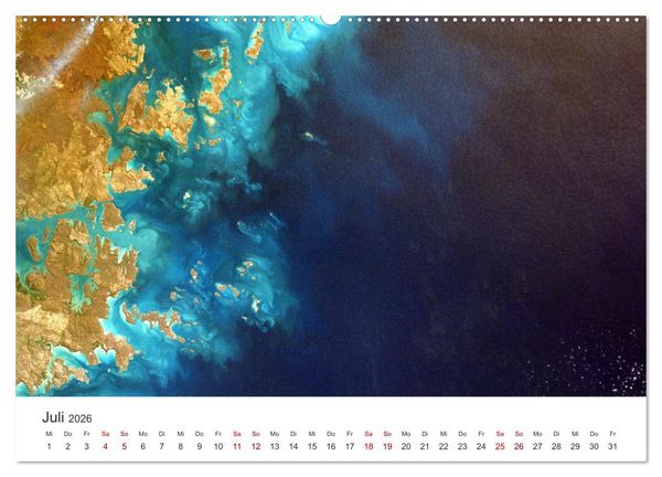 Produktbild: Satellitenbilder - Spektakul&auml;re Aufnahmen aus dem Weltall (hochwertiger Premium Wandkalender 2026 DIN A2 quer), Kunstdruck in Hochglanz