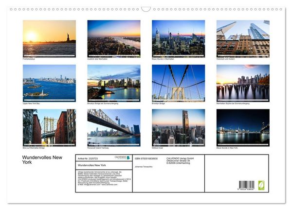 Produktbild: Wundervolles New York (Wandkalender 2027 DIN A2 quer), CALVENDO Monatskalender