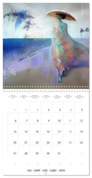 Produktbild: L'ann&eacute;e en bleu-violet (Calendrier mural carr&eacute; 2026 30x30 cm) Calendrier double avec une page pour vos prises de notes