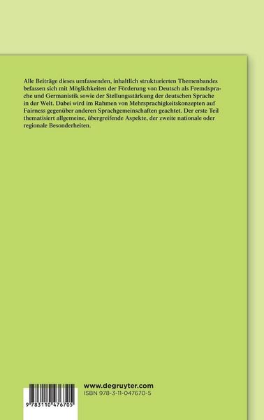 Produktbild: F&ouml;rderung der deutschen Sprache weltweit