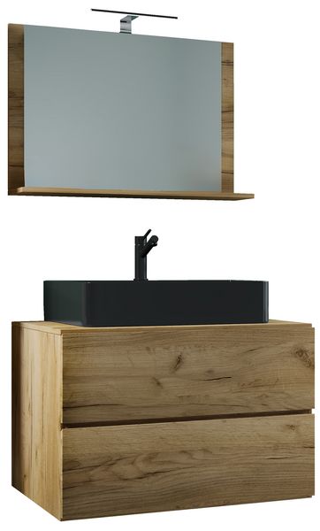 Produktbild: 3-tlg Waschtisch Badm&ouml;bel Lendas 80 cm M Schublade