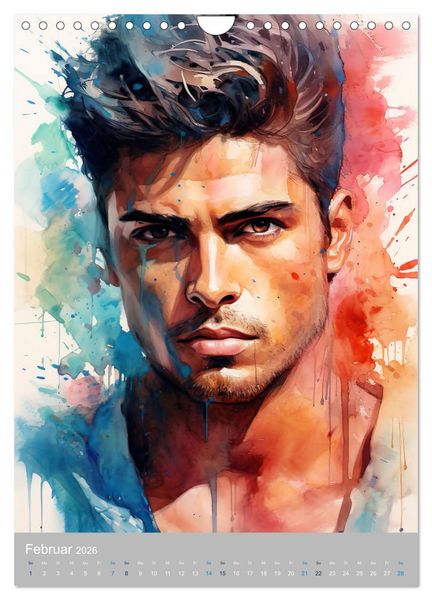 Produktbild: Gentlemen in Aquarell (Wandkalender 2026 DIN A4 hoch), CALVENDO Monatskalender