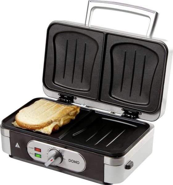Produktbild: DOMO DO9136C Sandwich-Toaster Grillfunktion Silber, Schwarz