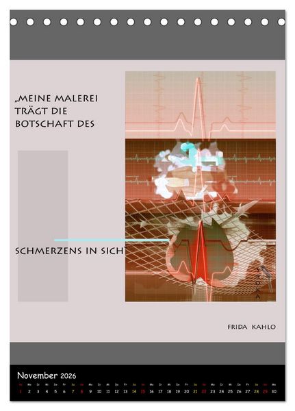 Produktbild: Frida Kahlo - Zitate im Dialog (Tischkalender 2026 DIN A5 hoch), CALVENDO Monatskalender