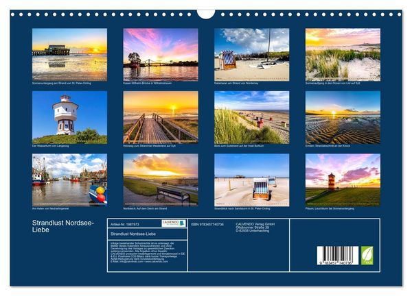 Produktbild: Strandlust Nordsee-Liebe (Wandkalender 2026 DIN A3 quer), CALVENDO Monatskalender