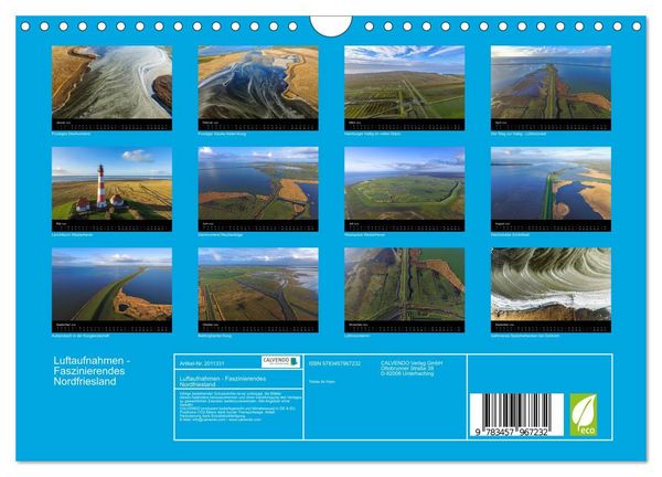 Produktbild: Luftaufnahmen - Faszinierendes Nordfriesland (Wandkalender 2026 DIN A4 quer), CALVENDO Monatskalender