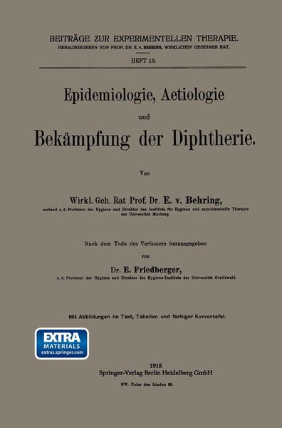 Produktbild: Epidemiologie, Aetiologie und Bek&auml;mpfung der Diphtherie