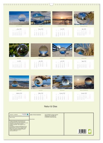 Produktbild: Natur & Glas (Wandkalender 2026 DIN A2 hoch), CALVENDO Monatskalender