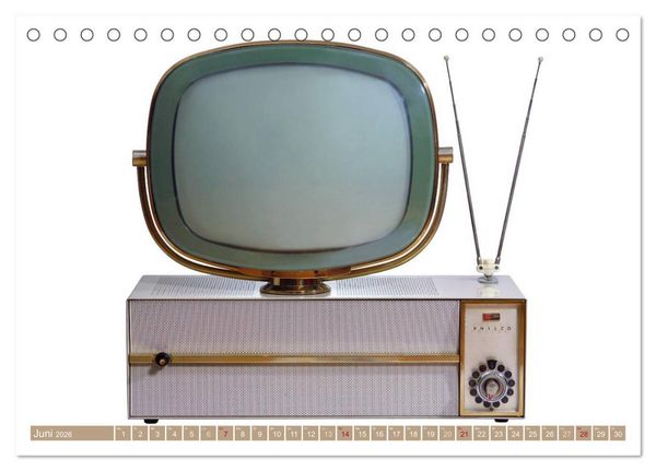 Produktbild: Fernseher der 1950er bis 70er Jahre: In die R&ouml;hre geguckt (Tischkalender 2026 DIN A5 quer), CALVENDO Monatskalender
