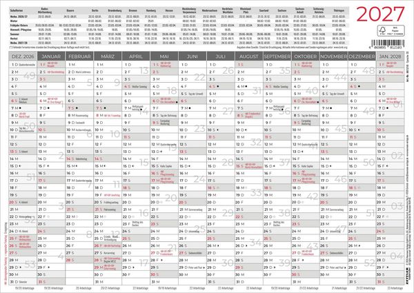 Produktbild: Kleiner Wandplaner 5 Stk. gerollt 2027