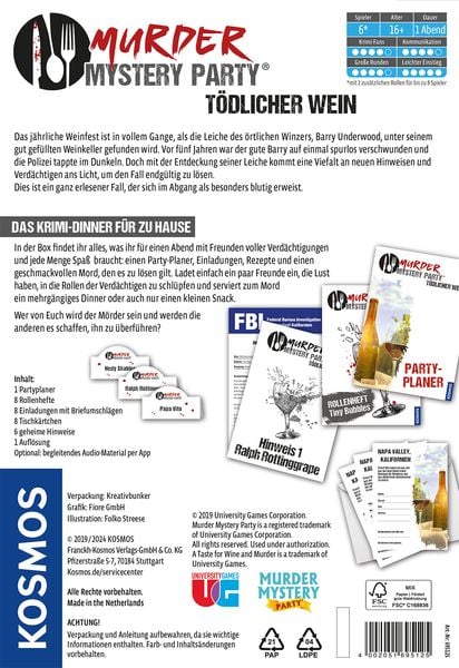 Produktbild: Murder Mystery Party T&ouml;dlicher Wein