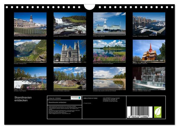 Produktbild: Skandinavien entdecken (Wandkalender 2026 DIN A4 quer), CALVENDO Monatskalender