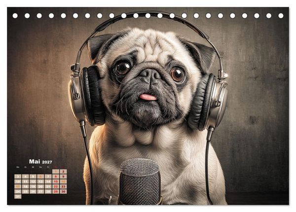 Produktbild: Der wahrscheinlich frechste Mops-Serie der Welt (Tischkalender 2027 DIN A5 quer), CALVENDO Monatskalender