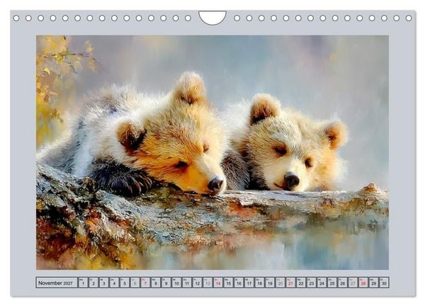 Produktbild: Braunb&auml;ren. Teddy-Familie im Einklang mit der Natur (Wandkalender 2027 DIN A4 quer), CALVENDO Monatskalender