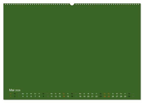 Produktbild: Bastelkalender - dunkel Gr&uuml;n (Wandkalender 2026 DIN A2 quer), CALVENDO Monatskalender