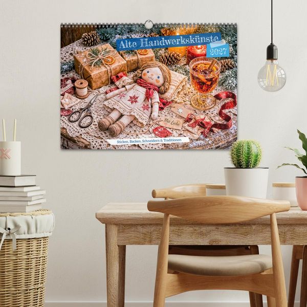 Produktbild: Alte Handwerksk&uuml;nste - Sticken, Backen, Schneidern und Traditionen (Wandkalender 2027 DIN A3 quer), CALVENDO Monatskalender
