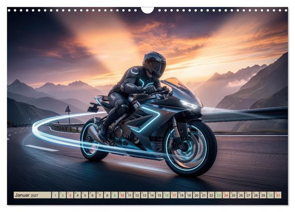 Produktbild: E-Motorrad-Biker (Wandkalender 2027 DIN A3 quer), CALVENDO Monatskalender
