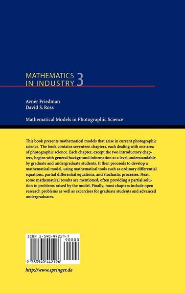Produktbild: Mathematical Models in Photographic Science