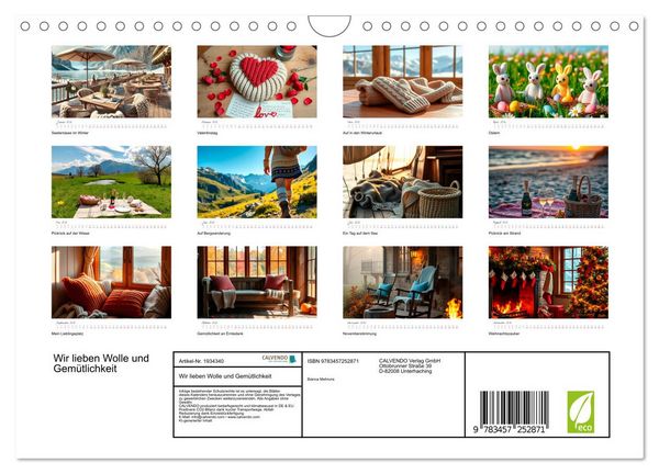 Produktbild: Wir lieben Wolle und Gem&uuml;tlichkeit (Wandkalender 2026 DIN A4 quer), CALVENDO Monatskalender