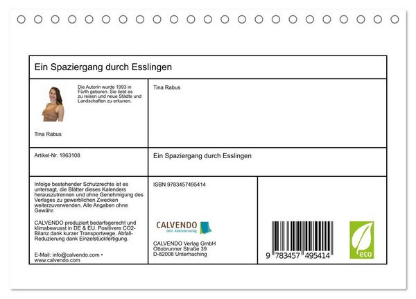 Produktbild: Ein Spaziergang durch Esslingen (Tischkalender 2026 DIN A5 quer), CALVENDO Monatskalender