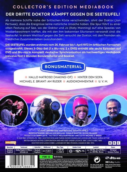 Produktbild: Doctor Who: Der Dritte Doktor - Die Seeteufel - Mediabook Edition (DVD & Blu-ray Combo) LTD.