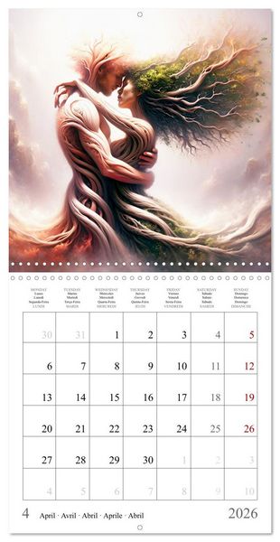 Produktbild: Arbres de l'amour (Calendrier mural carr&eacute; 2026 30x30 cm) Calendrier double avec une page pour vos prises de notes