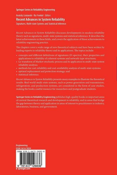 Produktbild: Recent Advances in System Reliability