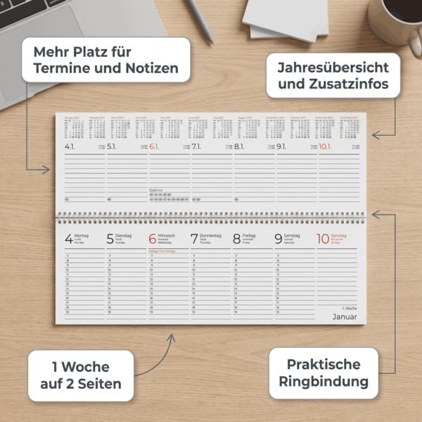 Produktbild: Tischkalender Expert blau 2027