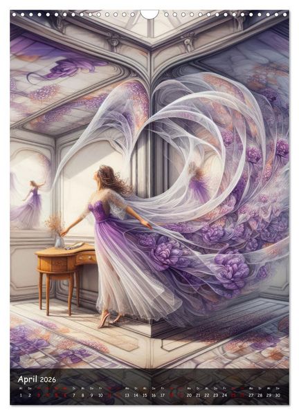 Produktbild: Mystische Weiblichkeit - Frauen in abstrakter Droste-Kunst (Wandkalender 2026 DIN A3 hoch), CALVENDO Monatskalender