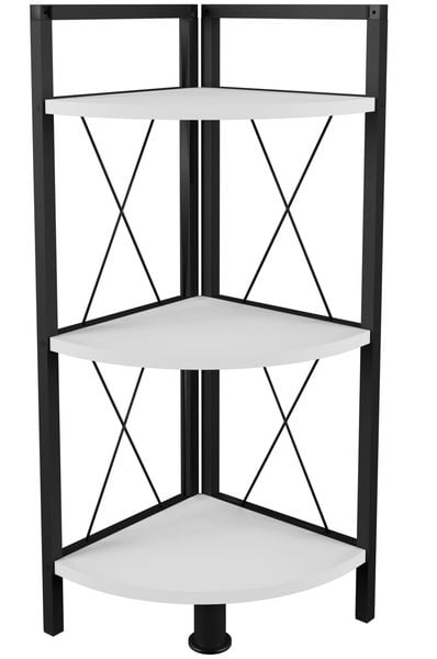 Produktbild: Holz Metall Eckregal B&uuml;cher Regal Insasi 2fach