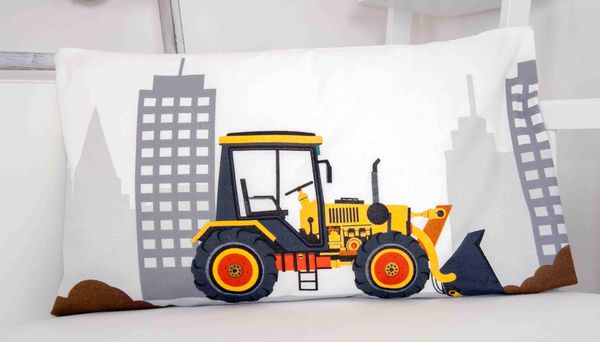 Produktbild: babybest&reg; 2685207063 - Baustelle Flanell-Bettw&auml;sche, 40x60 cm + 100x135 cm, 100% Baumwolle