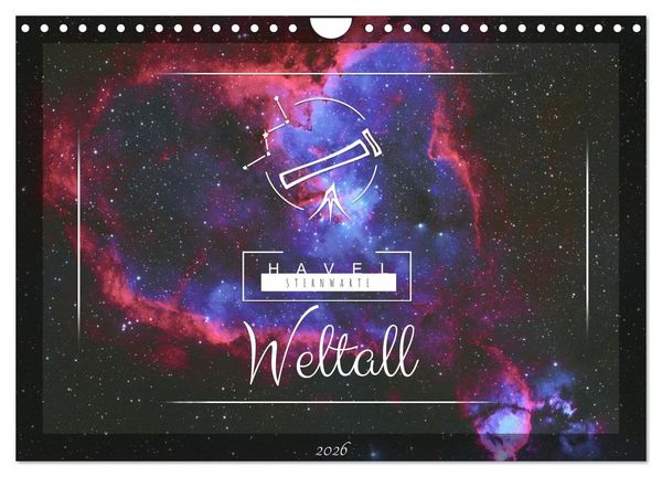 Produktbild: Havel-Sternwarte Weltallkalender (Wandkalender 2026 DIN A4 quer), CALVENDO Monatskalender