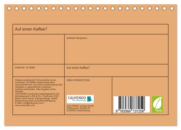 Produktbild: Auf einen Kaffee? (Tischkalender 2027 DIN A5 quer), CALVENDO Monatskalender