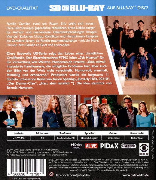 Produktbild: Eine himmlische Familie (7th Heaven), Box 2, Staffel 5 - 8 / Weitere 4 Staffeln der Kultserie (SD on Blu-ray) [4 BRs]