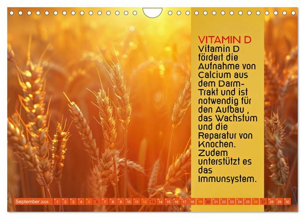 Produktbild: VITAMINE - Gesundheit aus der Natur (Wandkalender 2026 DIN A4 quer), CALVENDO Monatskalender