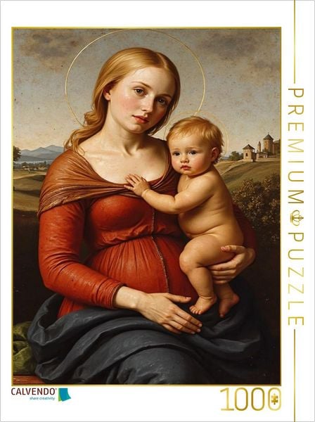 CALVENDO Puzzle Inspiriert von Raffael/Madonna mit Kind (ca. 1508) | 1000 Teile Lege-Größe 64x48cm Foto-Puzzle für glückliche Stunden