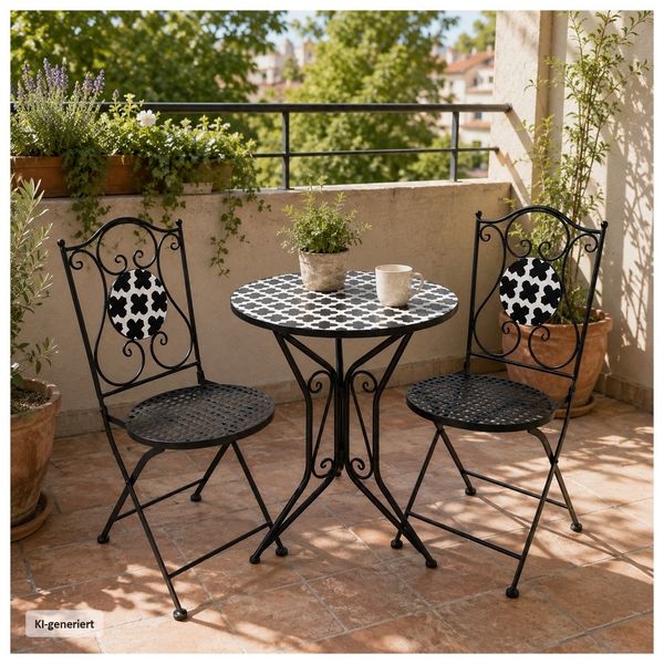 Produktbild: HTI-Living Gartentisch Metall Black and White Gartentisch Metall Black and White