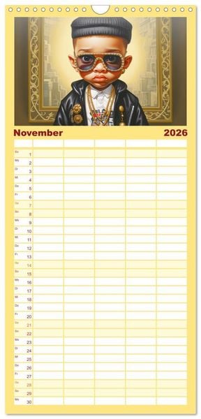 Produktbild: Familienplaner 2026 - Hip Hop Kids. Ein Jahr voller Style und Groove mit 5 Spalten (Wandkalender, 21 x 45 cm) CALVENDO