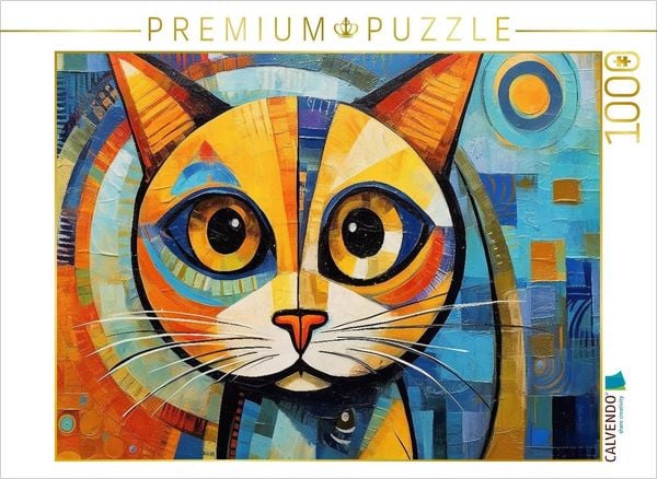 Produktbild: CALVENDO Puzzle Katze Im Stil von Pablo Picasso | 1000 Teile Lege-Gr&ouml;&szlig;e 64x48cm Foto-Puzzle f&uuml;r gl&uuml;ckliche Stunden