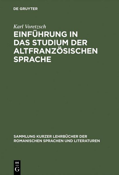 Produktbild: Einf&uuml;hrung in das Studium der altfranz&ouml;sischen Sprache